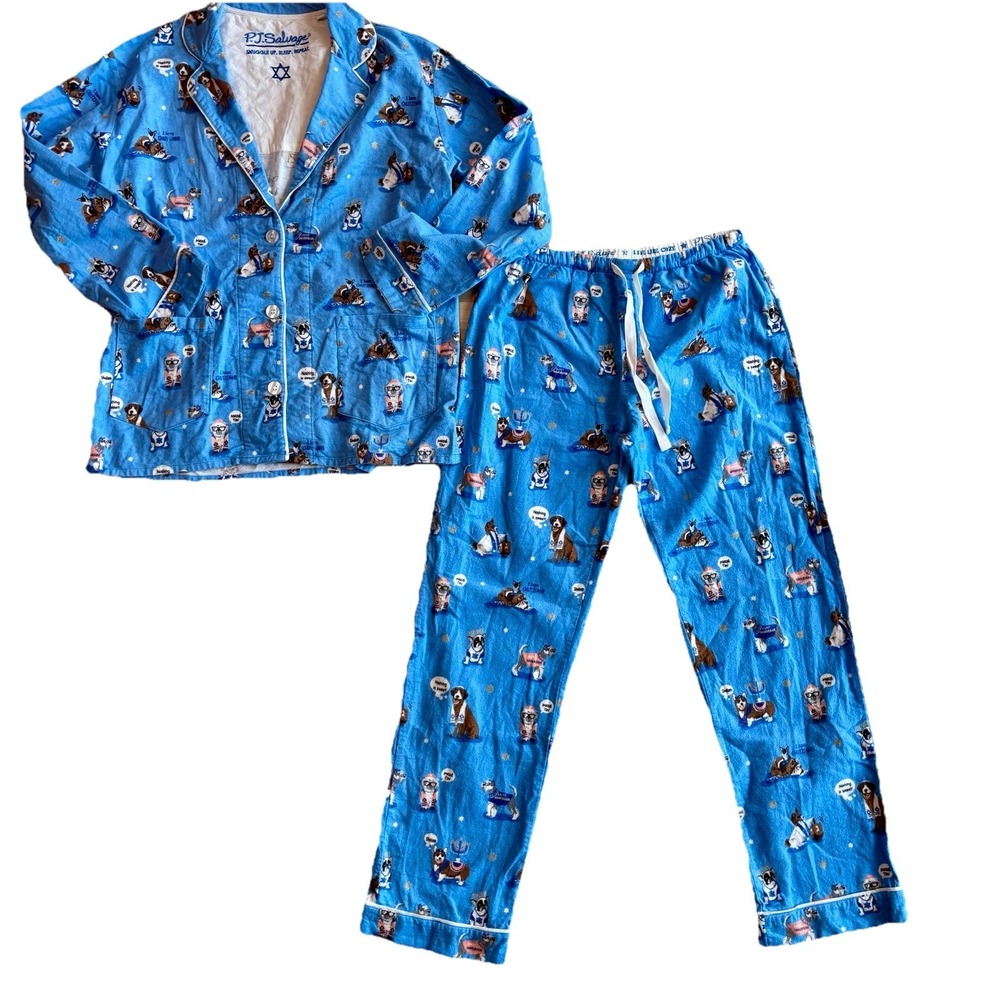 P.J. Salvage Love You a Latke Womens Small Pajama Set Happy Pawnukkah 100%Cotton